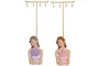 DKD Home Decor Joyero Shabby Lila Rosa 33 x 12.5 x 6 cm (2 Unidades)