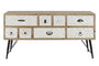 DKD Home Decor Mueble TV Arabe Natural Blanco 120 x 61 x 40 cm