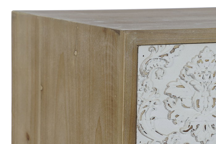 DKD Home Decor Mueble TV Arabe Natural Blanco 120 x 61 x 40 cm