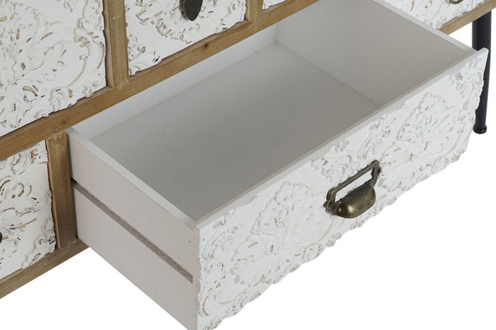 DKD Home Decor Mueble TV Arabe Natural Blanco 120 x 61 x 40 cm