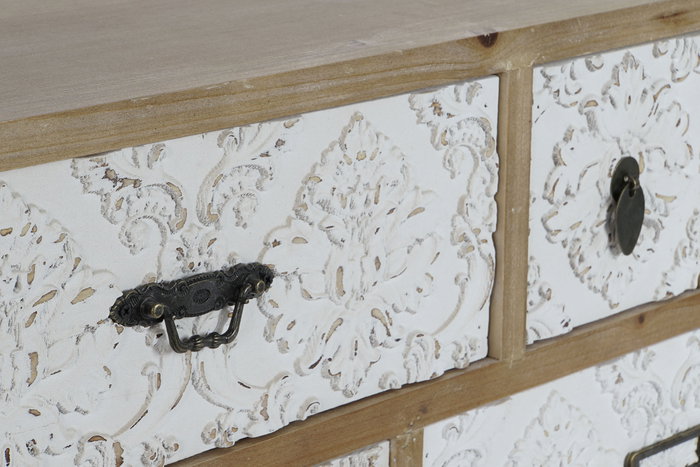 DKD Home Decor Mueble TV Arabe Natural Blanco 120 x 61 x 40 cm