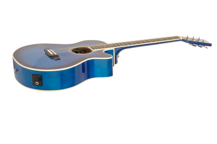 Admira Indiana Mini Jumbo Guitarra Acústica Azul Brillo