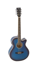 Admira Indiana Mini Jumbo Guitarra Acústica Azul Brillo