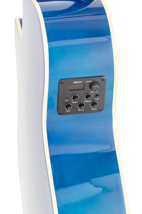 Admira Indiana Mini Jumbo Guitarra Acústica Azul Brillo