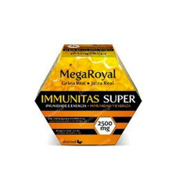 DIETMED Megaroyal Immunitas Super 20 Ampollas con Jalea Real, Vitamina C, D, Zinc y Probióticos para el Sistema Inmunitario
