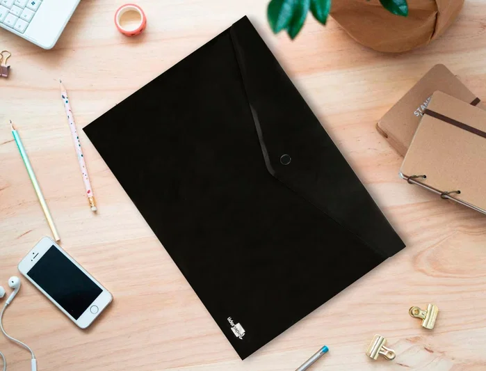 Liderpapel Carpeta Dossier con Broche Negro Opaco DIN A4 Liderpapel Carpeta Dossier con Broche Negro Opaco DIN A4