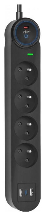 Art FU815 Regleta con 4 tomas de corriente, 2 puertos USB y cable de 3m Art FU815 Regleta con 4 tomas de corriente, 2 puertos USB y cable de 3m