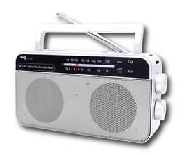 SAMI Radio Portátil Recargable AC/DC, 2 Bandas AM/FM, Bluetooth, USB, MicroSD, Auxiliar (AUX)