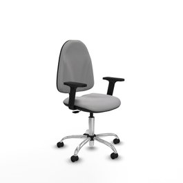 PIQUERAS Y CRESPO Silla de oficina Algarra Gris claro con Base cromada y Brazos 2D