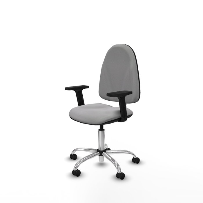 PIQUERAS Y CRESPO Silla de oficina Algarra Gris claro con Base cromada y Brazos 2D PIQUERAS Y CRESPO Silla de oficina Algarra Gris claro con Base cromada y Brazos 2D
