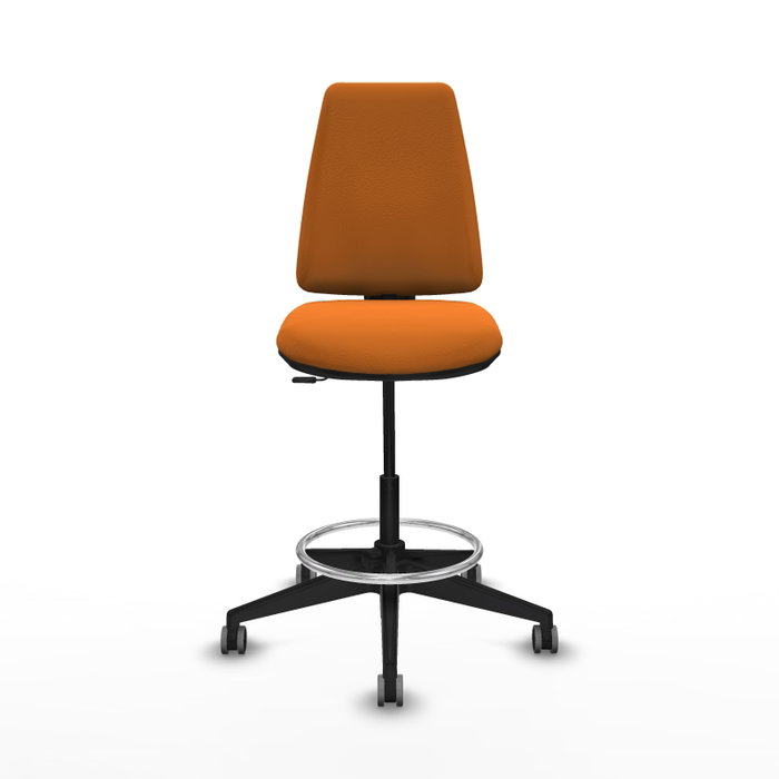 PIQUERAS Y CRESPO Taburete Elche CP similpiel naranja base piramidal