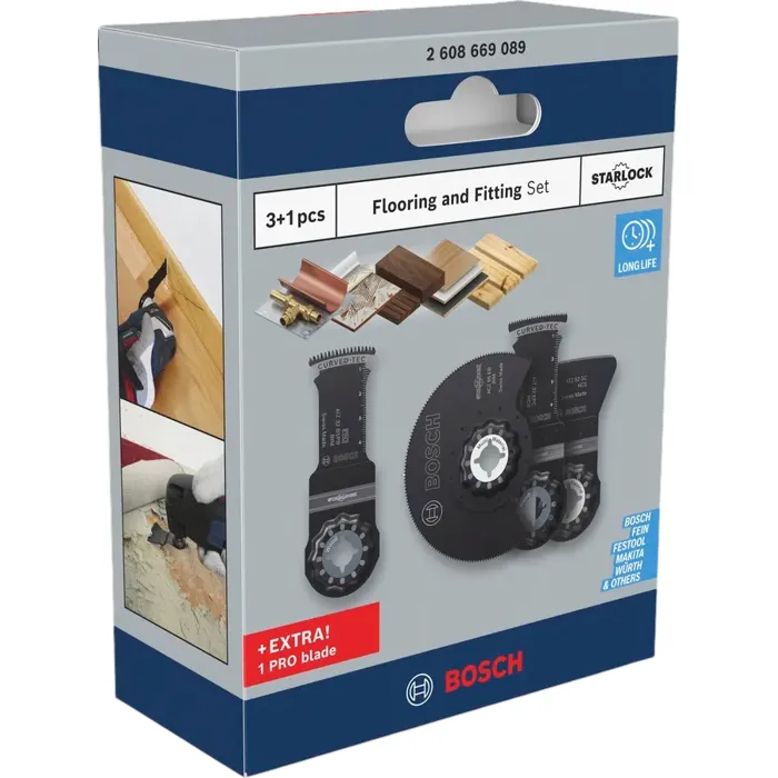 Bosch Professional Juego de 4 hojas para suelos y montaje