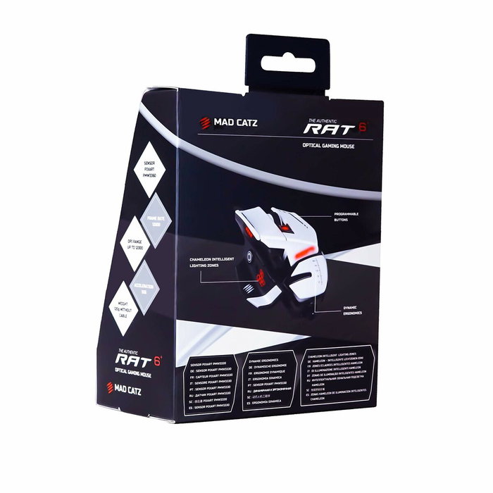MadCatz R.A.T. 6+ Ratón óptico de juego Blanco