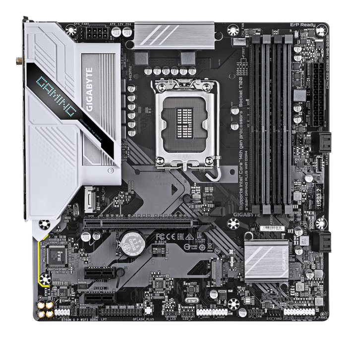 GIGABYTE B760M GAMING PLUS WiFi DDR4 Placa Base - Compatible con Intel Core 14ª Gen, Wi-Fi 6, VRM 4+1+1 Fases, M.2 PCIe 4.0 x4, LGA 1700, Micro ATX