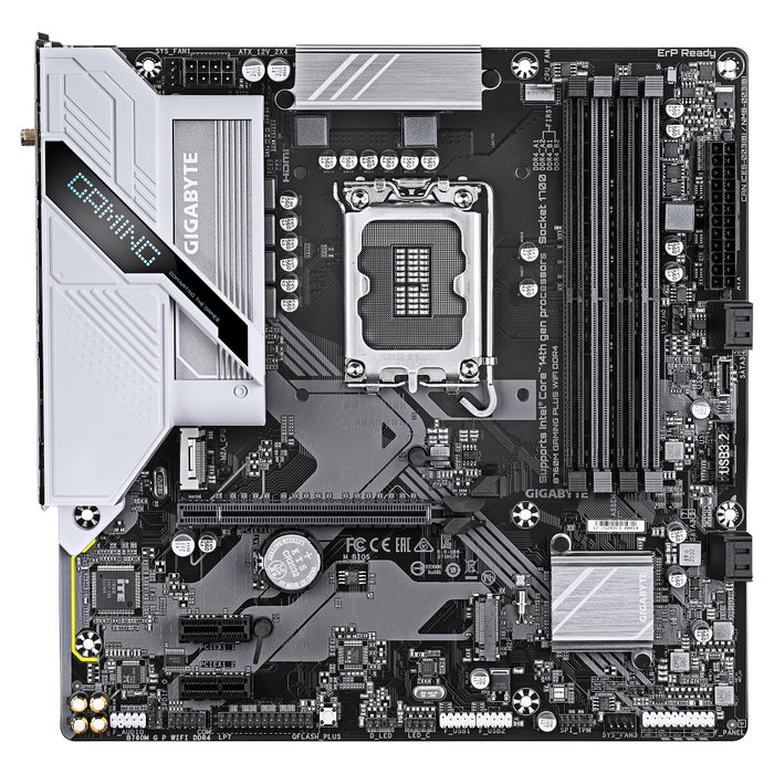 GIGABYTE B760M GAMING PLUS WiFi DDR4 Placa Base mATX - Intel LGA 1700, Chipset B760, WiFi 6, 4xDDR4 hasta 5333 MHz, 2xM.2 PCIe 4.0, LAN 1GbE, USB 3.2, HDMI 2.1, DisplayPort GIGABYTE B760M GAMING PLUS WiFi DDR4 Placa Base mATX - Intel LGA 1700, Chipset B760, WiFi 6, 4xDDR4 hasta 5333 MHz, 2xM.2 PCIe 4.0, LAN 1GbE, USB 3.2, HDMI 2.1, DisplayPort