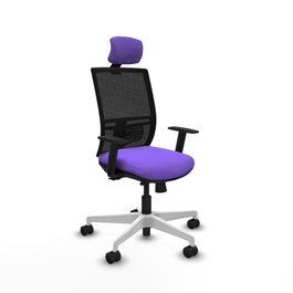 PIQUERAS Y CRESPO Silla de oficina Yunquera con mecanismo Sincro/Traslack, Lila y Negro