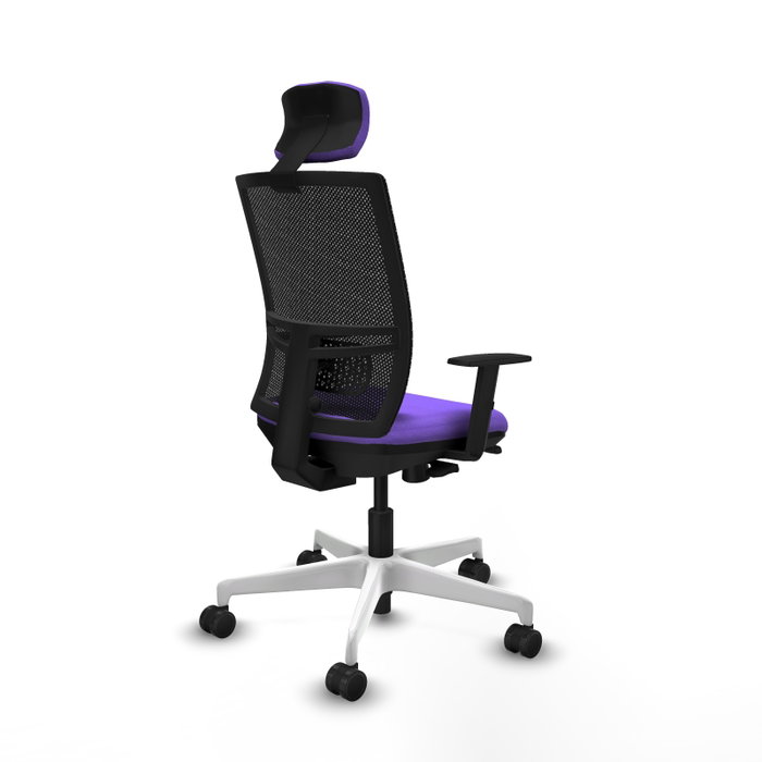 PIQUERAS Y CRESPO Silla de oficina Yunquera con mecanismo Sincro/Traslack, Lila y Negro