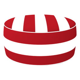 Aktive Puff Hinchable Ottoman Diseño Colonial Rojo y Blanco
