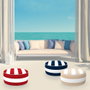 Aktive Puff Hinchable Ottoman Diseño Colonial Rojo y Blanco