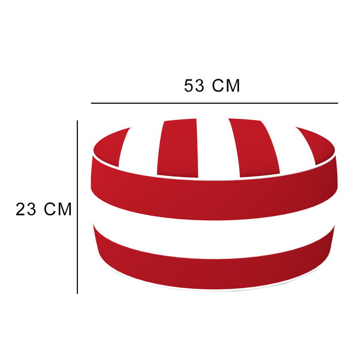 Aktive Puff Hinchable Ottoman Diseño Colonial Rojo y Blanco
