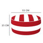 Aktive Puff Hinchable Ottoman Diseño Colonial Rojo y Blanco