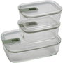 Mepal EasyClip Set de recipientes de vidrio 3 piezas, nordic sage