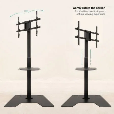 TooQ Soporte de Suelo Rotatorio/Ajustable para TV FS2284M-B de 37-70" hasta 70kg Negro