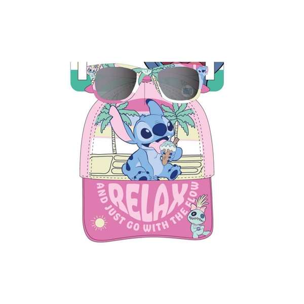 Cerdá Gorra Set Gafas De Sol Stitch Talla 53 Cm Pink
