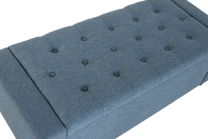 DKD Home Decor Descalzadora de Poliéster y Madera Azul DKD Home Decor Descalzadora de Poliéster y Madera Azul