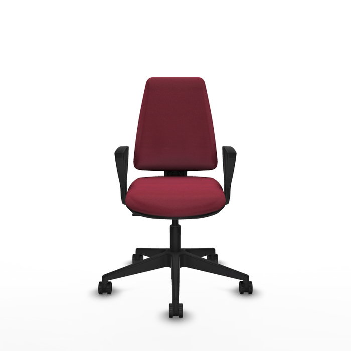 PIQUERAS Y CRESPO Silla de oficina Elche en Tela Granate con Brazos Fijos PIQUERAS Y CRESPO Silla de oficina Elche en Tela Granate con Brazos Fijos