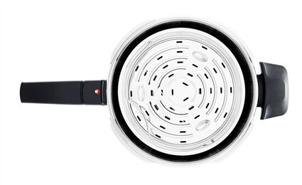 Fissler 622-412-04-070/0 Olla a Presión Vitavit Premium 4.5L – 22cm con Cesto y Trípode, Mango Desmontable, Fondo Cookstar Apto para Inducción