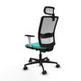 PIQUERAS Y CRESPO Silla de oficina Haches con mecanismo Sincro/Traslack Turquesa y Blanco