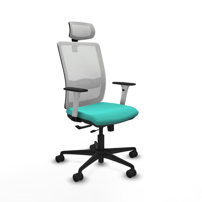 PIQUERAS Y CRESPO Silla de oficina Haches con mecanismo Sincro/Traslack Turquesa y Blanco PIQUERAS Y CRESPO Silla de oficina Haches con mecanismo Sincro/Traslack Turquesa y Blanco