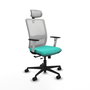 PIQUERAS Y CRESPO Silla de oficina Haches con mecanismo Sincro/Traslack Turquesa y Blanco
