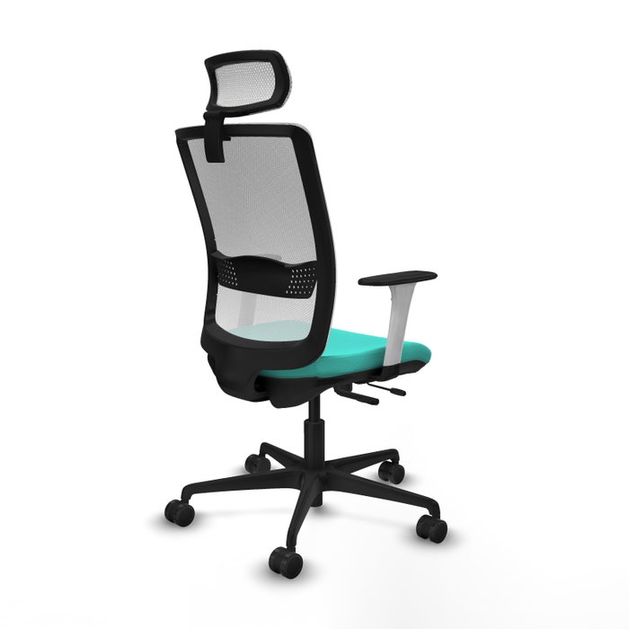 PIQUERAS Y CRESPO Silla de oficina Haches con mecanismo Sincro/Traslack Turquesa y Blanco PIQUERAS Y CRESPO Silla de oficina Haches con mecanismo Sincro/Traslack Turquesa y Blanco