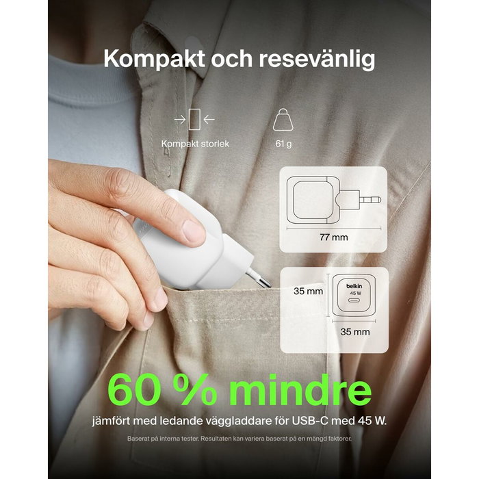 Cargador de Pared Belkin WCA013KQ1MWH-B6 Blanco