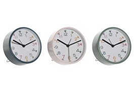 DKD Home Decor Reloj Despertador Metal Silencioso Surtido de 3 Unidades