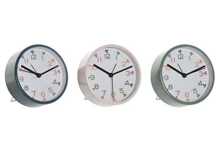 DKD Home Decor Reloj Despertador Metal Silencioso Surtido de 3 Unidades DKD Home Decor Reloj Despertador Metal Silencioso Surtido de 3 Unidades