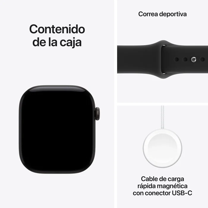 Apple Watch Series 12 GPS 46mm Negro con Correa Deportiva Negra S/M Apple Watch Series 12 GPS 46mm Negro con Correa Deportiva Negra S/M