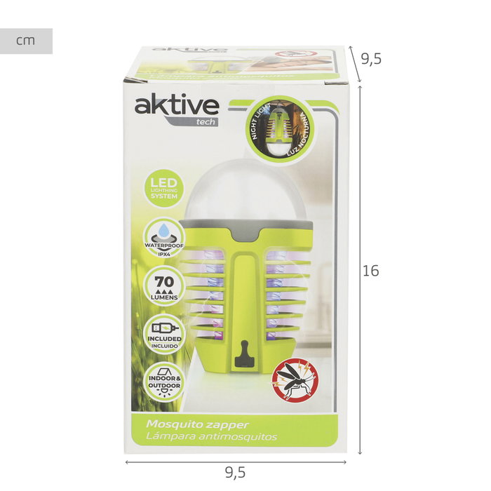 Aktive Lámpara mata mosquitos UV con luz LED nocturna