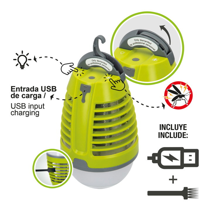 Aktive Lámpara mata mosquitos UV con luz LED nocturna