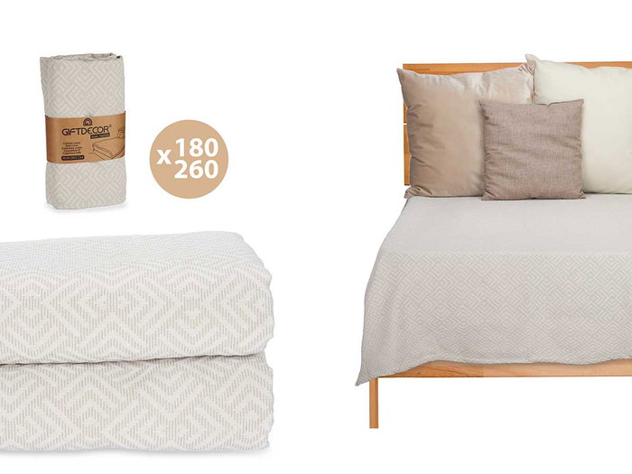 Giftdecor Colcha Cama Geométrico Beige 180x260 cm (Set de 4) Giftdecor Colcha Cama Geométrico Beige 180x260 cm (Set de 4)
