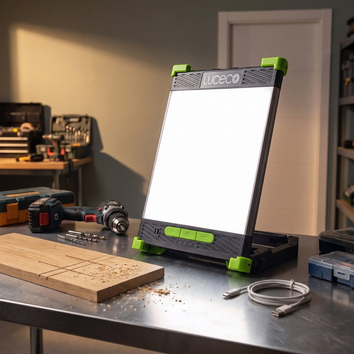 LUCECO Foco portátil recargable 1300 lm 20 W con imán y batería 20.000 mAh