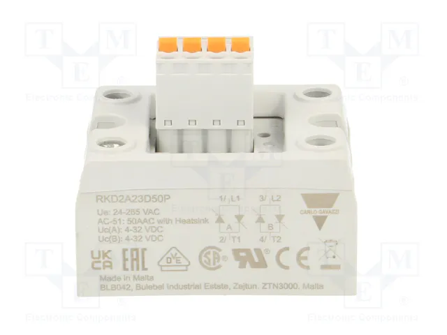 CARLO GAVAZZI RKD2A23D50P Relé de semiconductor 50A 2-fásico CARLO GAVAZZI RKD2A23D50P Relé de semiconductor 50A 2-fásico