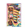 MGA Muñeca Meline Hair Chalk & Style Rainbow High para +6 años, pelo largo y teñible con colores arcoíris