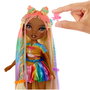 MGA Muñeca Meline Hair Chalk & Style Rainbow High para +6 años, pelo largo y teñible con colores arcoíris
