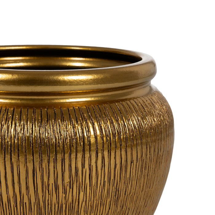 Macetero Oro Cerámica Decoración 30 X 30 X 28 cm