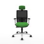 PIQUERAS Y CRESPO Silla de oficina Yunquera con mecanismo Sincro, Verde y Negro
