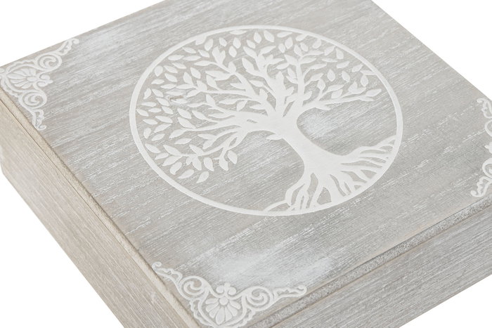 DKD Home Decor Set de 2 Joyeros Árbol de la Vida Decapé