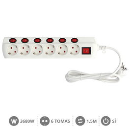 GSC Evolution Base múltiple 6T con multi-interruptor 1,5M